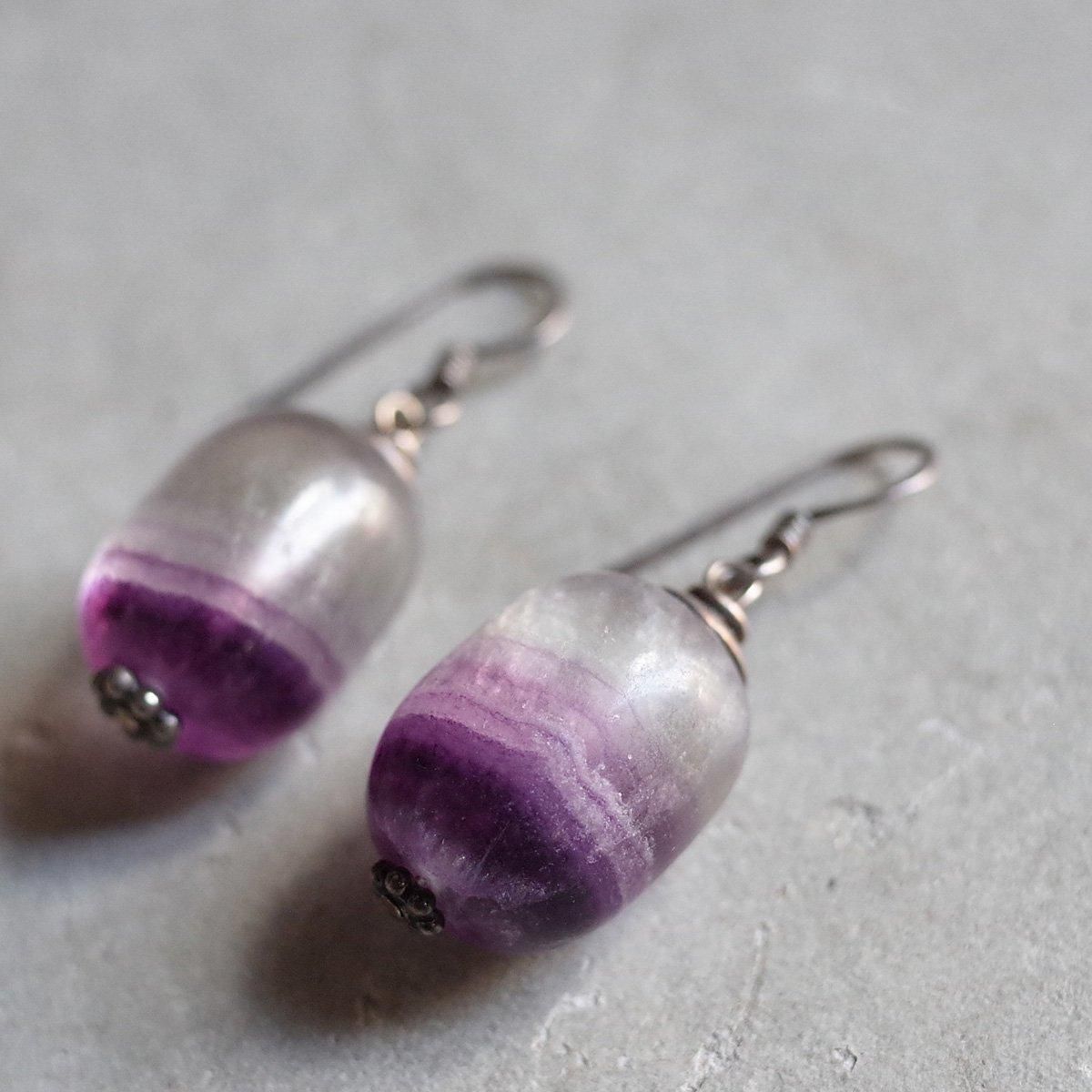 ブランドバッグ 人気ランキング2024 パープルアゲート シルバー Agate Purple ピアス（1960-70's アクセサリー