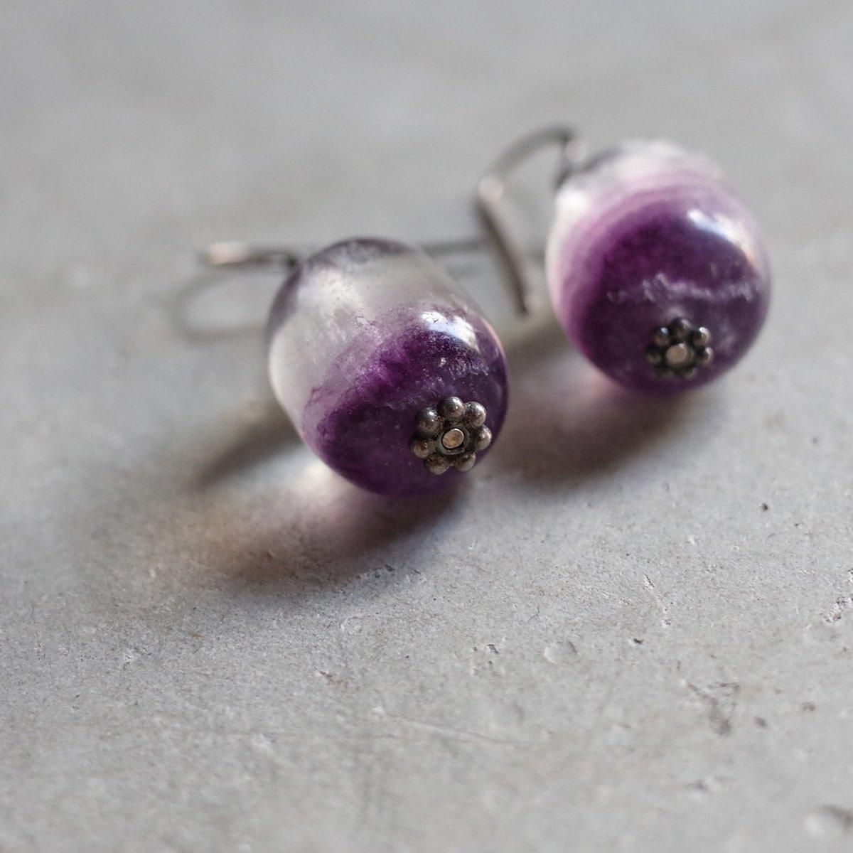 パープルアゲートピアス パープルアゲート シルバー ピアス（1960-70's Purple Agate