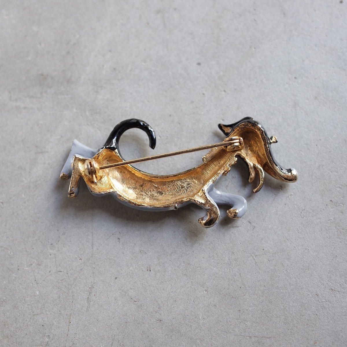 ɥå ꡼󥬥饹 ᥿ ֥1950-60's Dog Green Glass Metal Brooch 