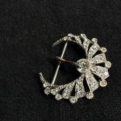 ꥸʥ٥ ߥ / 1950ǯ ե 饹  Хå French Glass Crescent Moon Buckle
