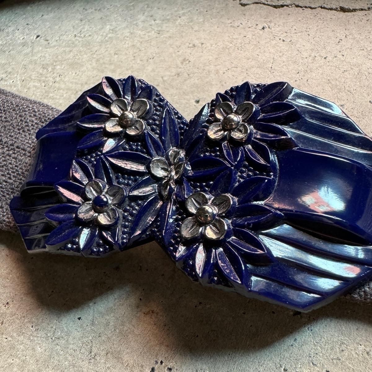 ꥸʥ٥ / 1920-30ǯ  饹 եХå Czech Glass Buckle