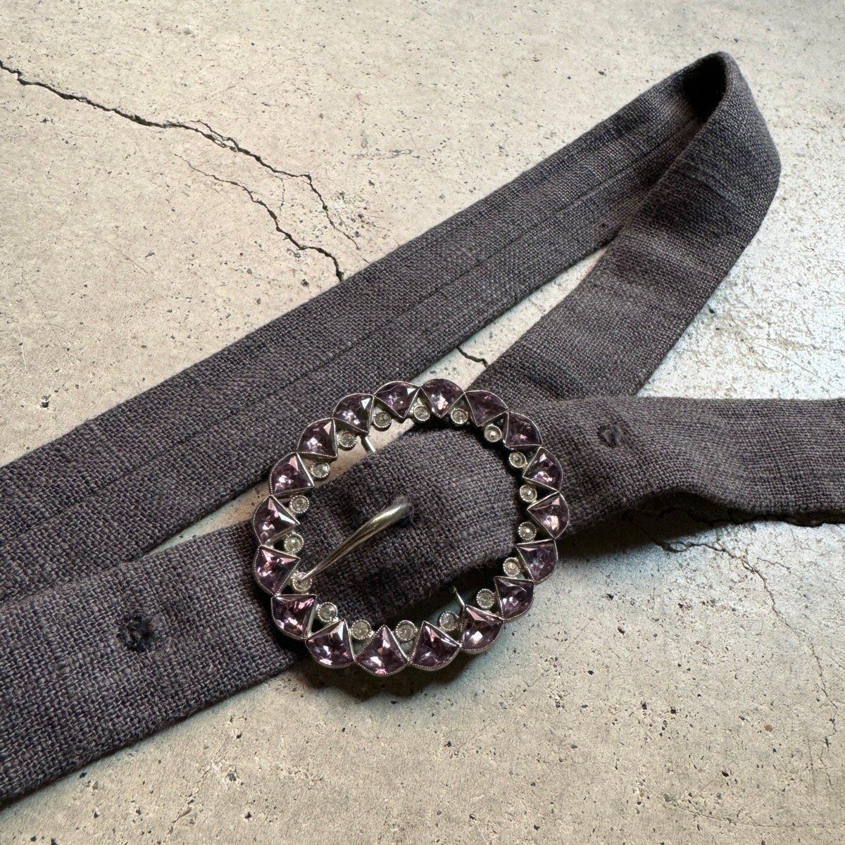 ꥸʥ٥ / 1930ǯ ե ѡץ륬饹 ХХåOriginal Belt / Glass Metal Buckle