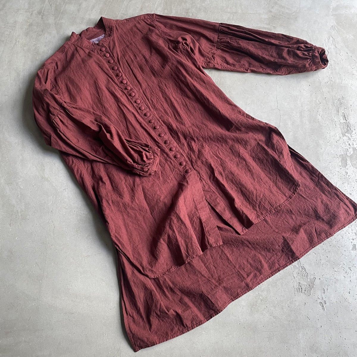 HALLELUJAH ハレルヤ 修道女シャツ 赤 ボルドー リネン コットン麻綿 HALLELUJAH ハレルヤ 修道女シャツ 赤 ボルドー リネン コットン