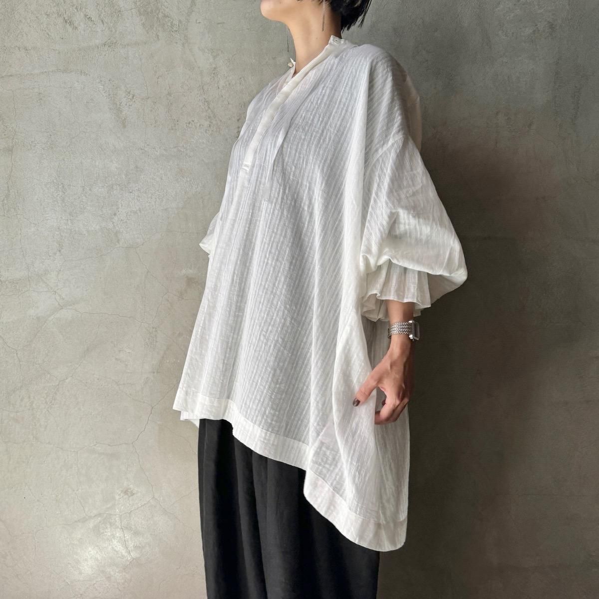 suzuki takayuki stripe smock blouseʥ業 ȥ饤ץå֥饦White