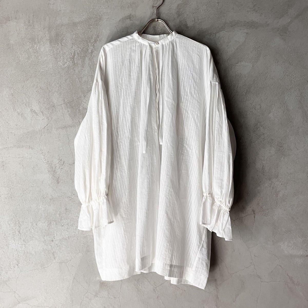 suzuki takayuki stripe smock blouseʥ業 ȥ饤ץå֥饦White