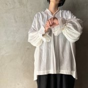 suzuki takayuki stripe smock blouseʥ業 ȥ饤ץå֥饦White