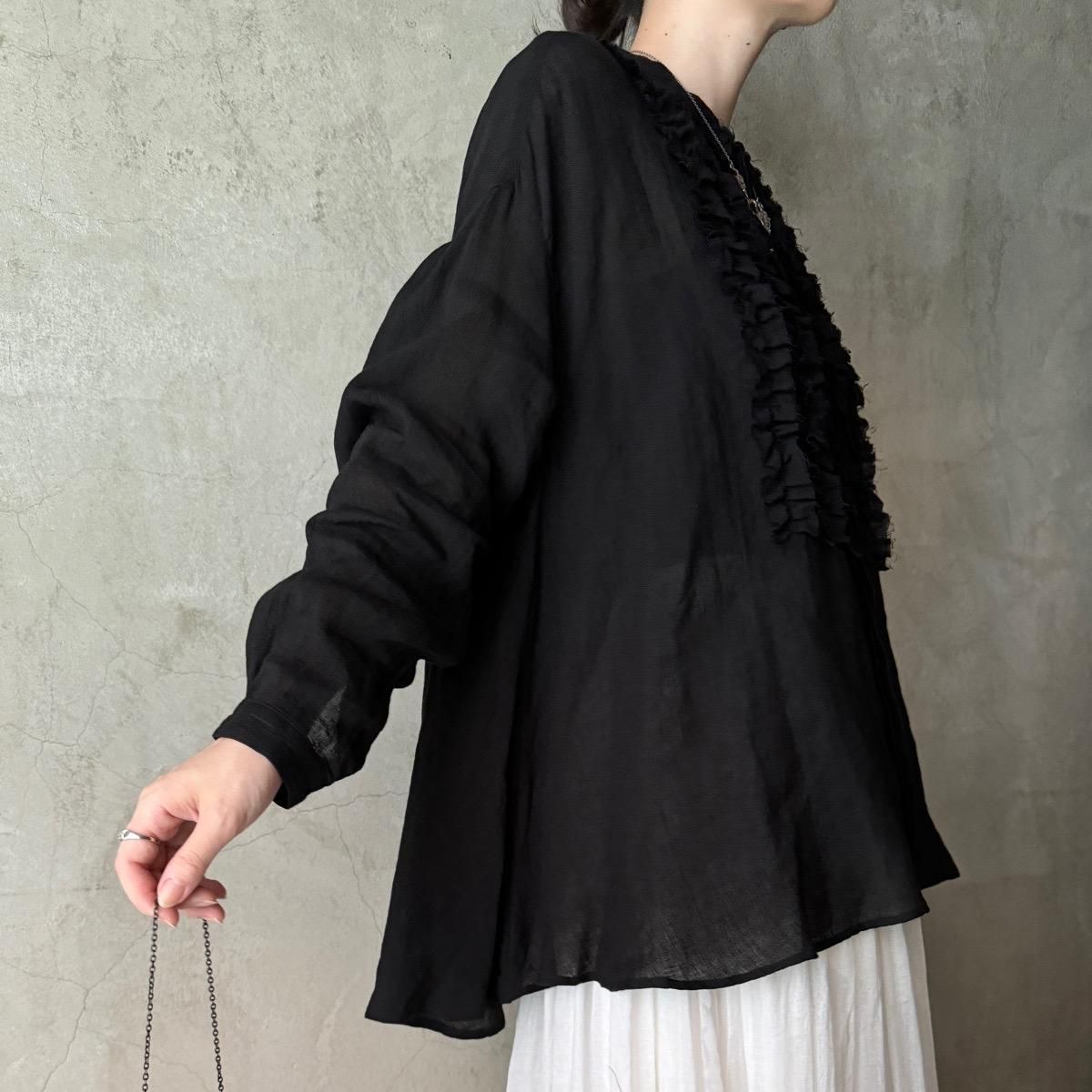 suzuki takayuki frilled blouseʥ業 եɥ֥饦Black