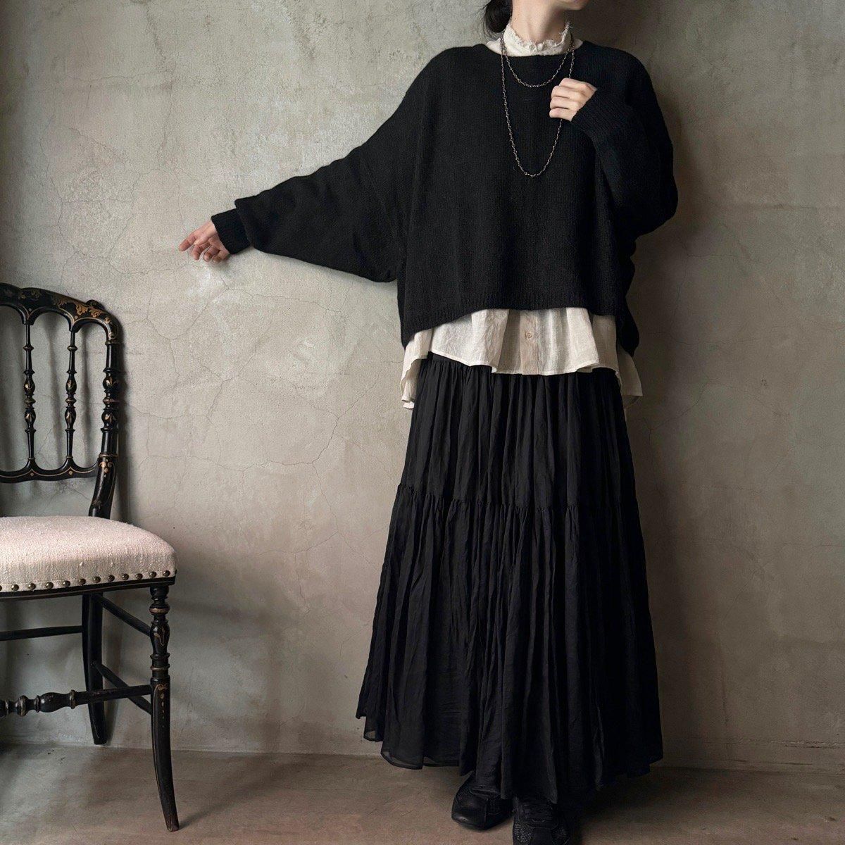 suzuki takayuki alpaca knitted capeʥ業 ѥ ˥åƥɥסBlack