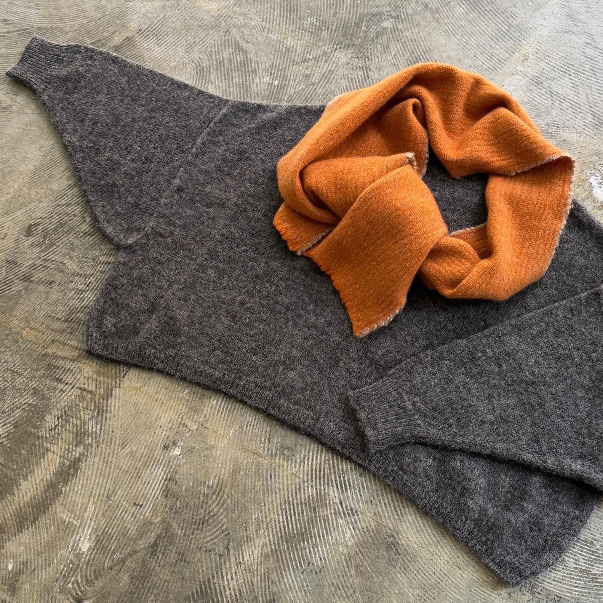 suzuki takayuki alpaca knitted capeʥ業 ѥ ˥åƥɥסHeather charcoal