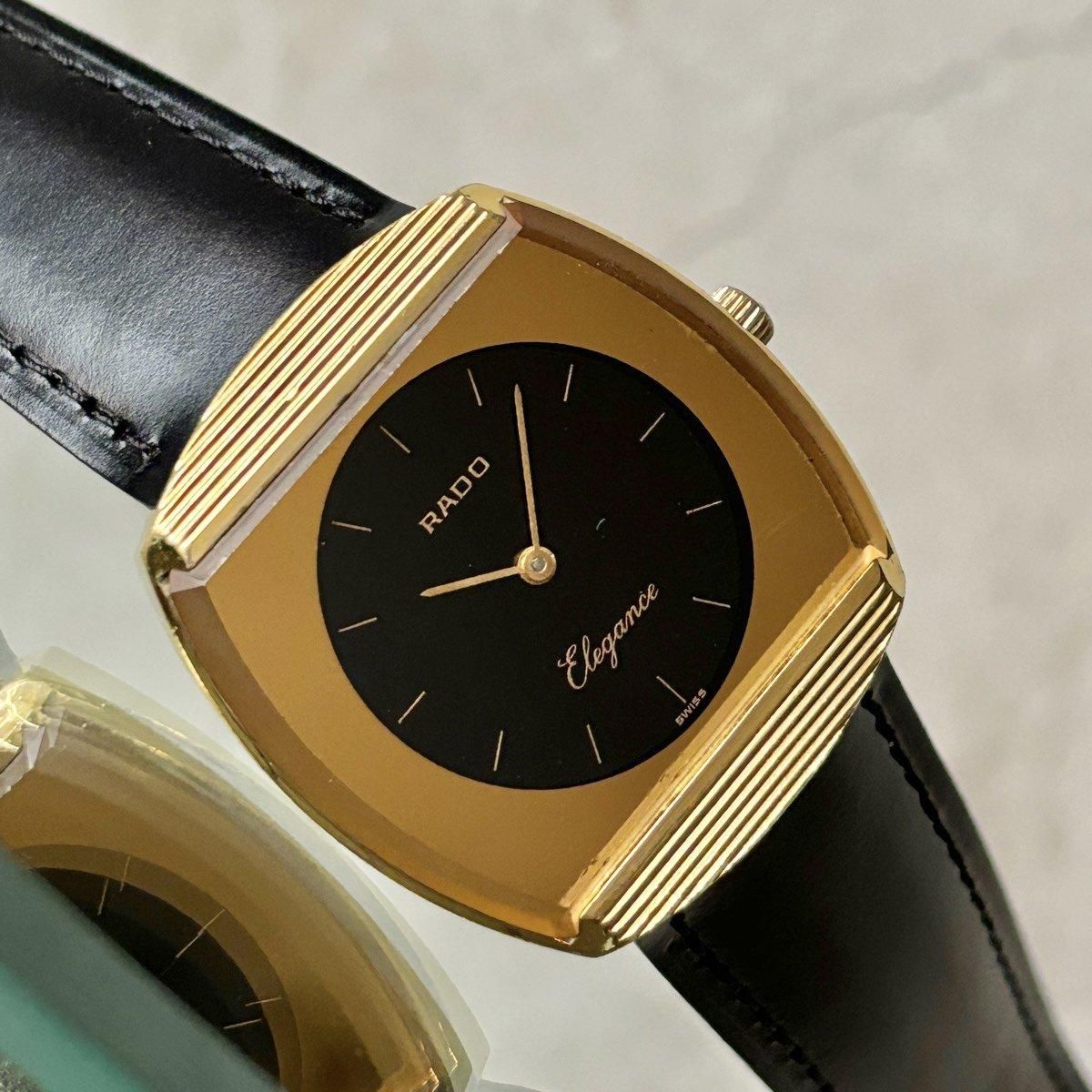 RADO エレガンス Rado Elegance Vintage Golden Watch Quartz Rectangle Women