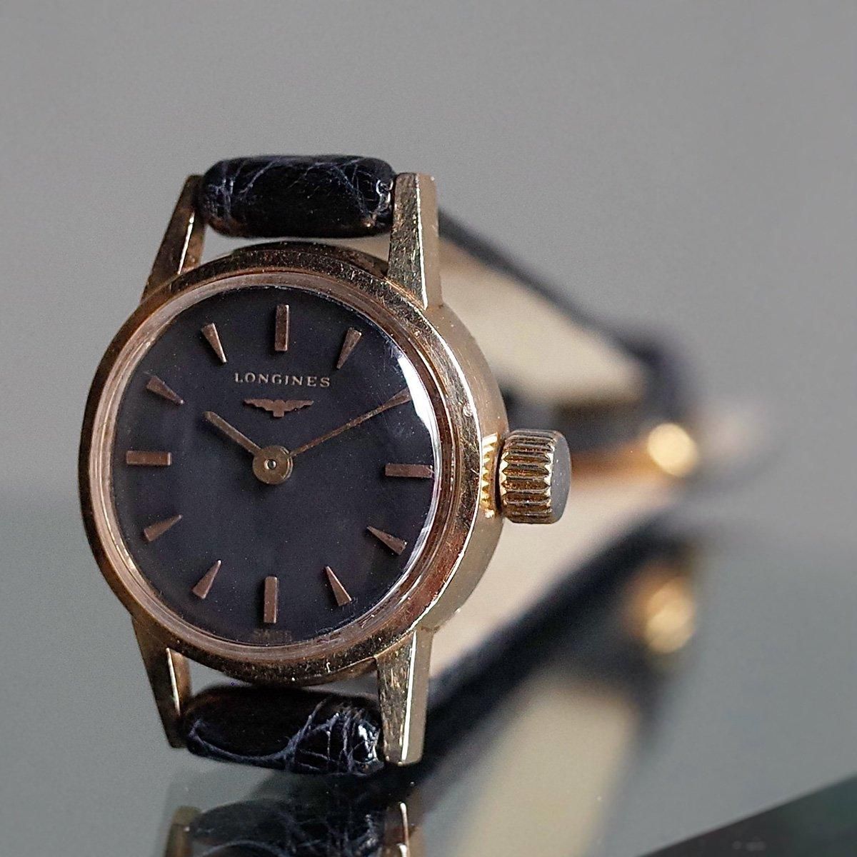 LONGINES(ロンジン)18KYG 金無垢 ラウンドケース 黒文字盤 LONGINES(ロンジン)18KYG 金無垢 ラウンドケース 黒文字盤