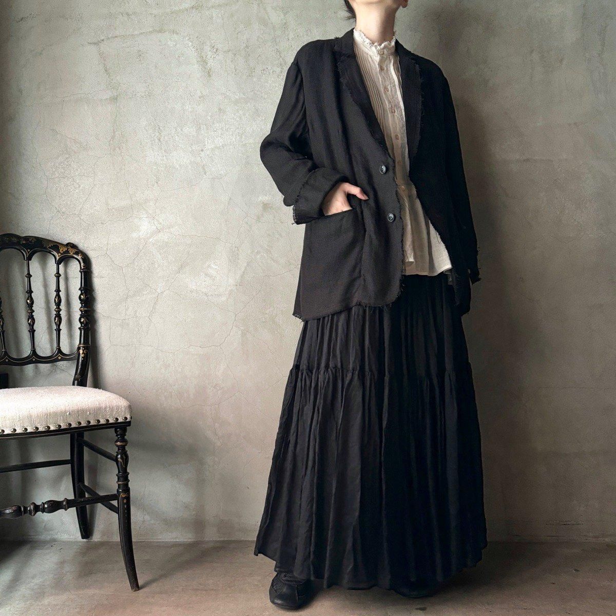 suzuki takayuki frayed jacketʥ業 ե쥤ɥ㥱åȡBlack