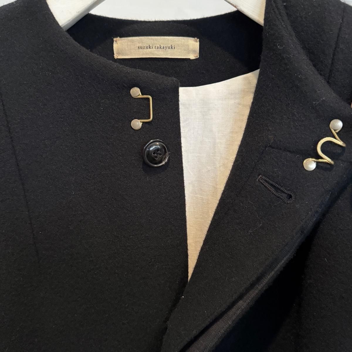 suzuki takayuki no-collar coatʥ業 Ρ顼ȡBlack