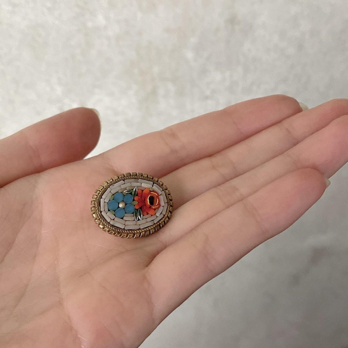 1950-60ǯ ޥ⥶ե֥195060's Glass Blass Roman Mosaic Brooch