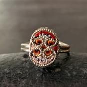 ơ ޥ⥶ 󥰡Vintage Glass Metal Roman Mosaic Ring