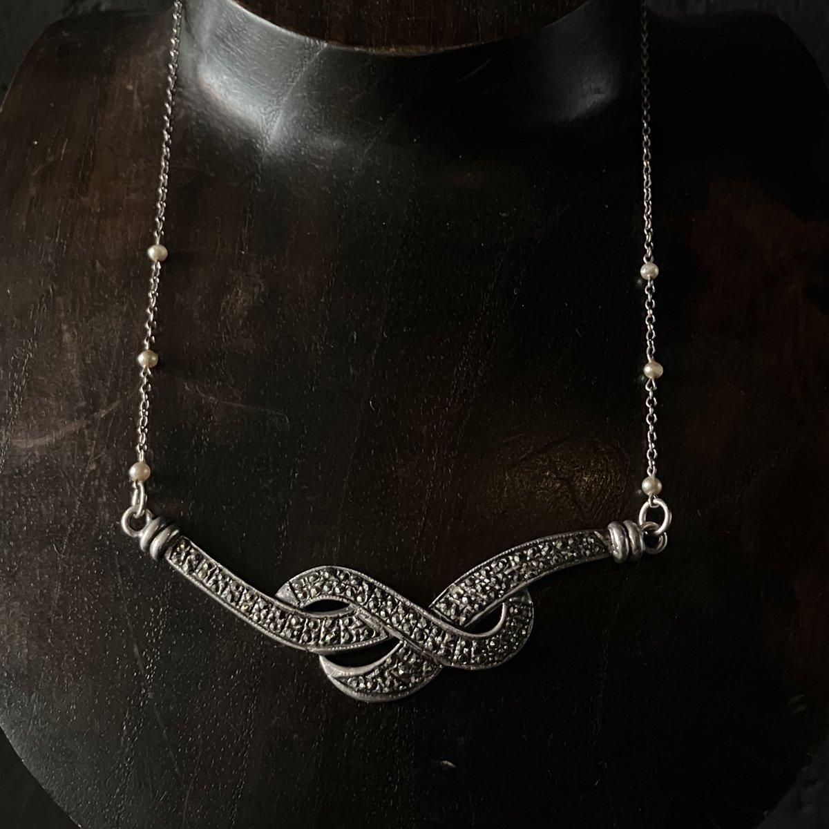 1940-50ǯ С ޡ ܥͥå쥹Silver Marcasite Necklace
