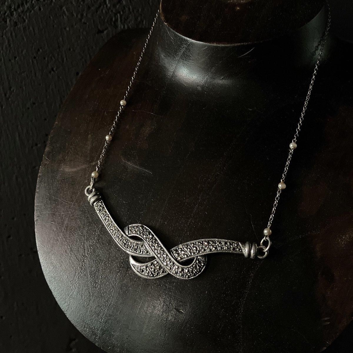 1940-50ǯ С ޡ ܥͥå쥹Silver Marcasite Necklace