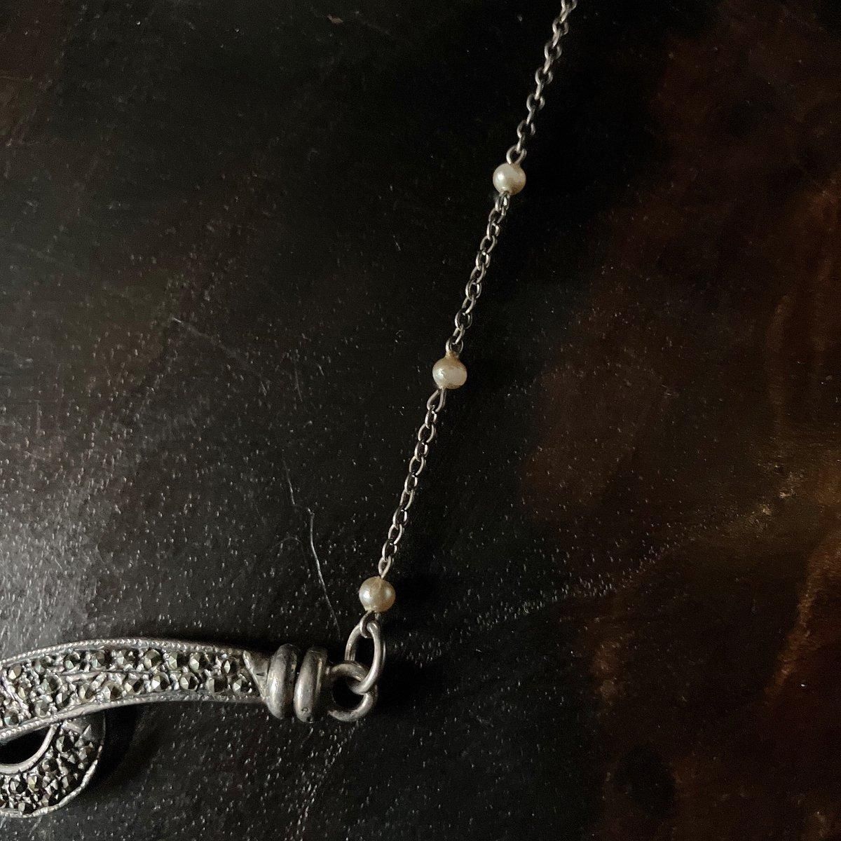 1940-50ǯ С ޡ ܥͥå쥹Silver Marcasite Necklace