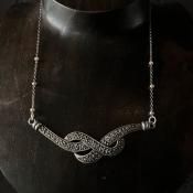 1940-50ǯ С ޡ ܥͥå쥹Silver Marcasite Necklace