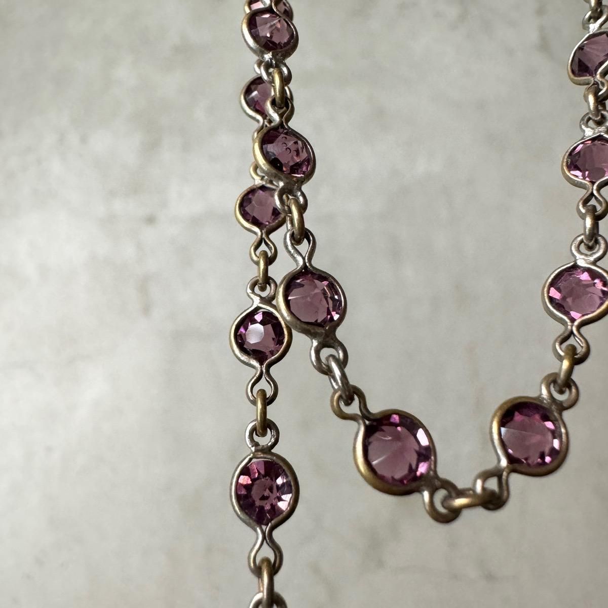 1910-20ǯ ѡץ륬饹 ȥͥå쥹Purple Glass Necklace