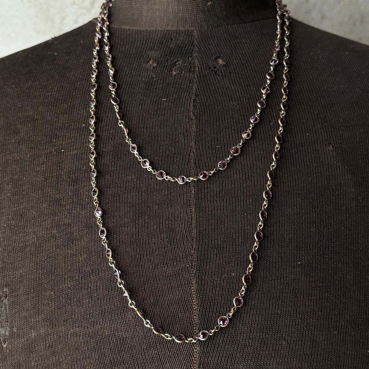 1910-20ǯ ѡץ륬饹 ȥͥå쥹Purple Glass Necklace