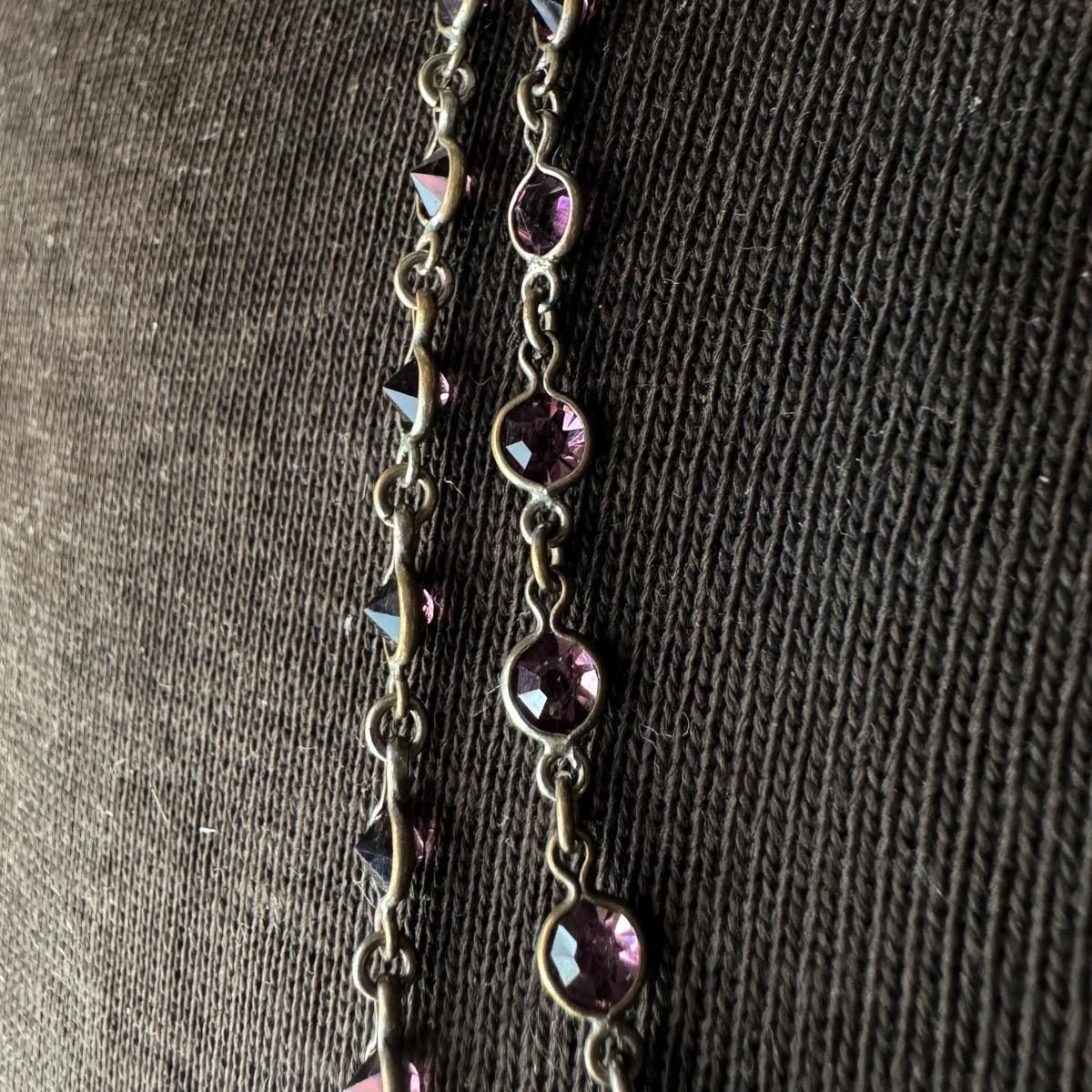 1910-20ǯ ѡץ륬饹 ȥͥå쥹Purple Glass Necklace