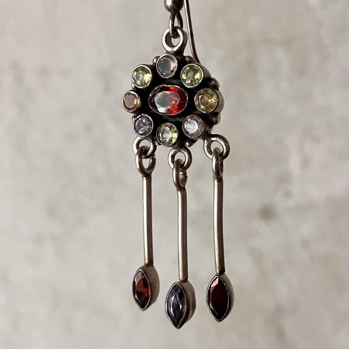 ơ С ͥå ȥ ڥɥå ᥷ եԥSilver Garnet Citrine Peridot Amethyst Earrings