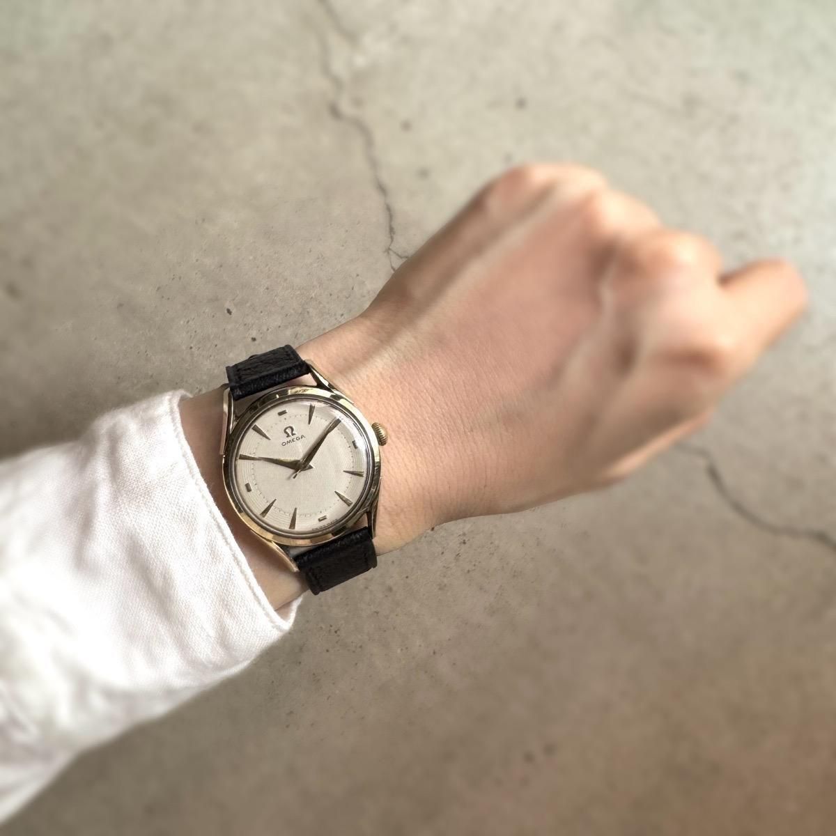 アンティークＲＥCＯＲＤ　ＧＭＥ OMEGA（オメガ）SS ラウンドケース ギョーシェダイヤル 純正尾錠