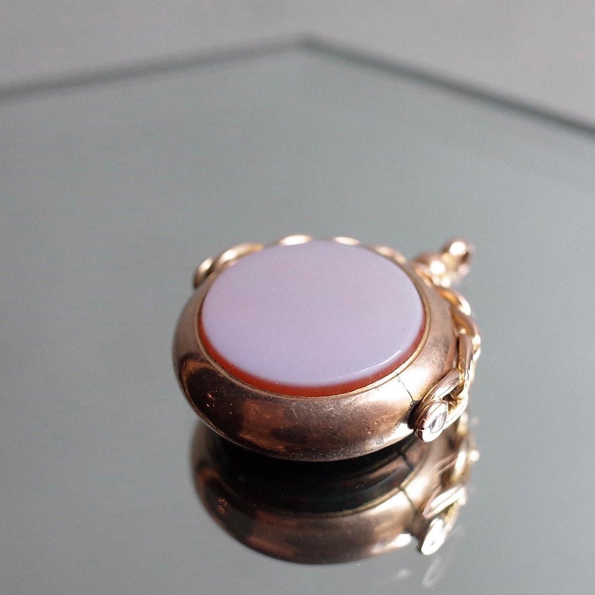 9 ֥åɥȡ 륻ɥˡ ڥȥȥåסc.1910 9K Bloodstone Chalcedony Pendant Top