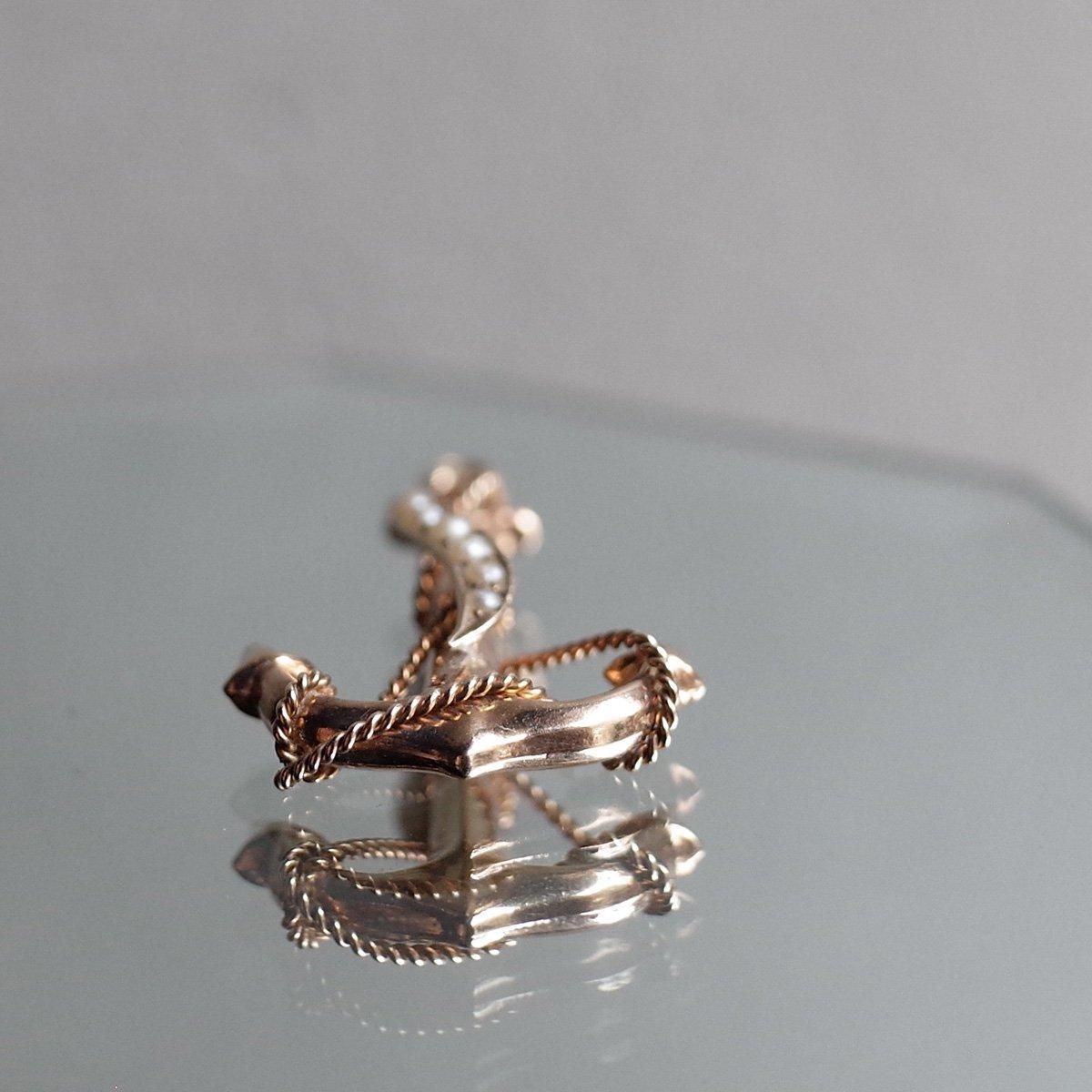 ȥꥢ 9 ѡ  ڥȥȥåסVictorian 9K Pearl Anchor Pendant Top