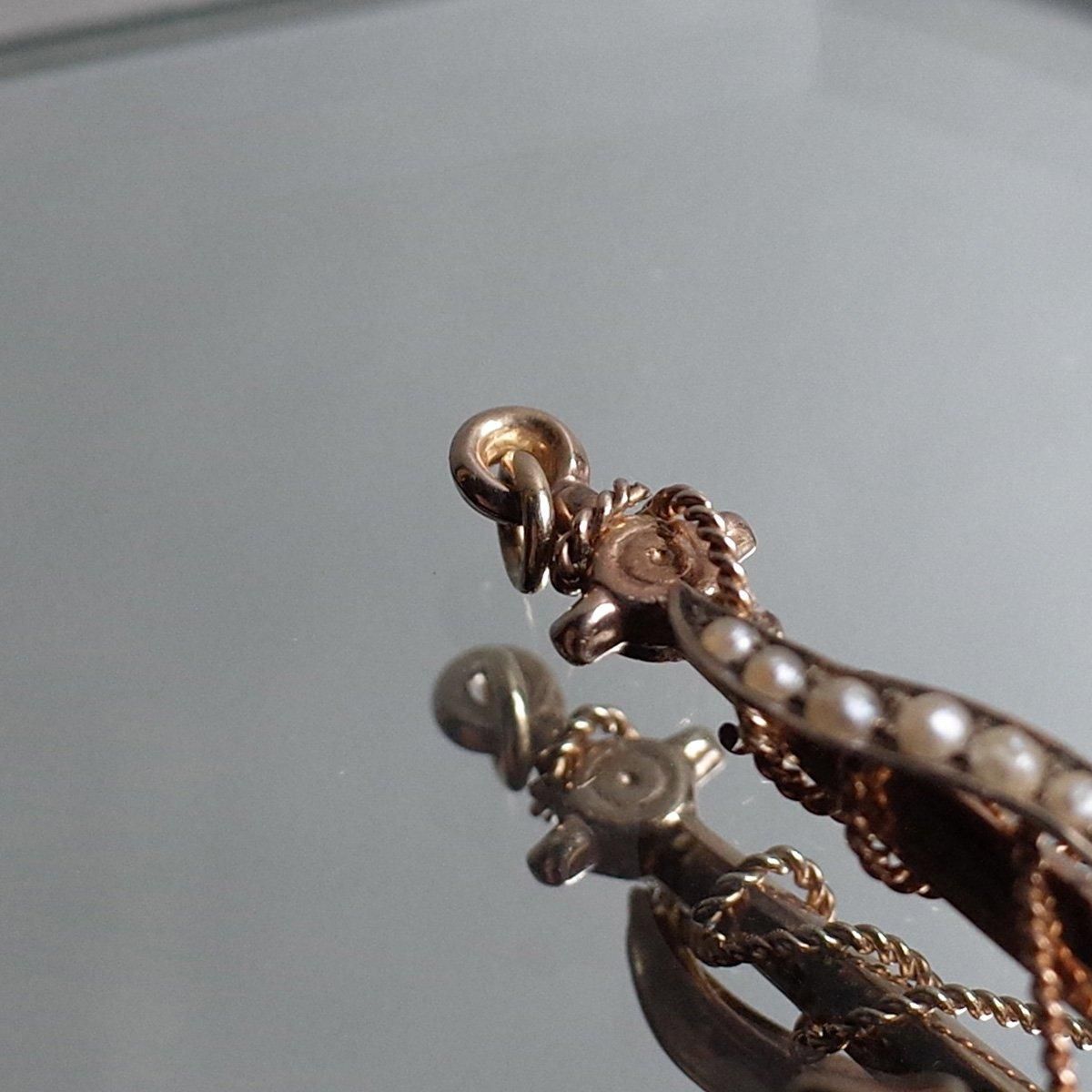 ȥꥢ 9 ѡ  ڥȥȥåסVictorian 9K Pearl Anchor Pendant Top