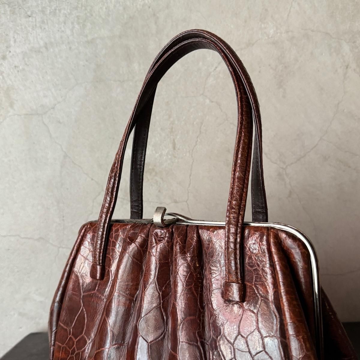 ヴィンテージ カメ革 ハンドバッグ（Vintage Turtle Leather Bag