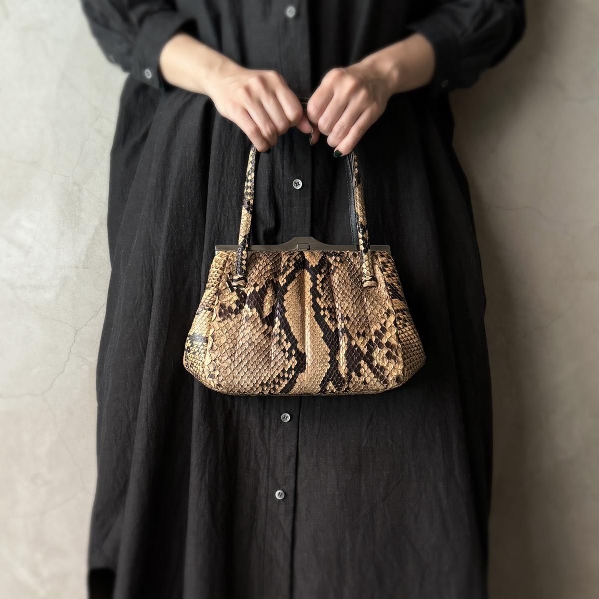 ヴィンテージ パイソン革 バッグ（Vintage Python Leather Hand Bag