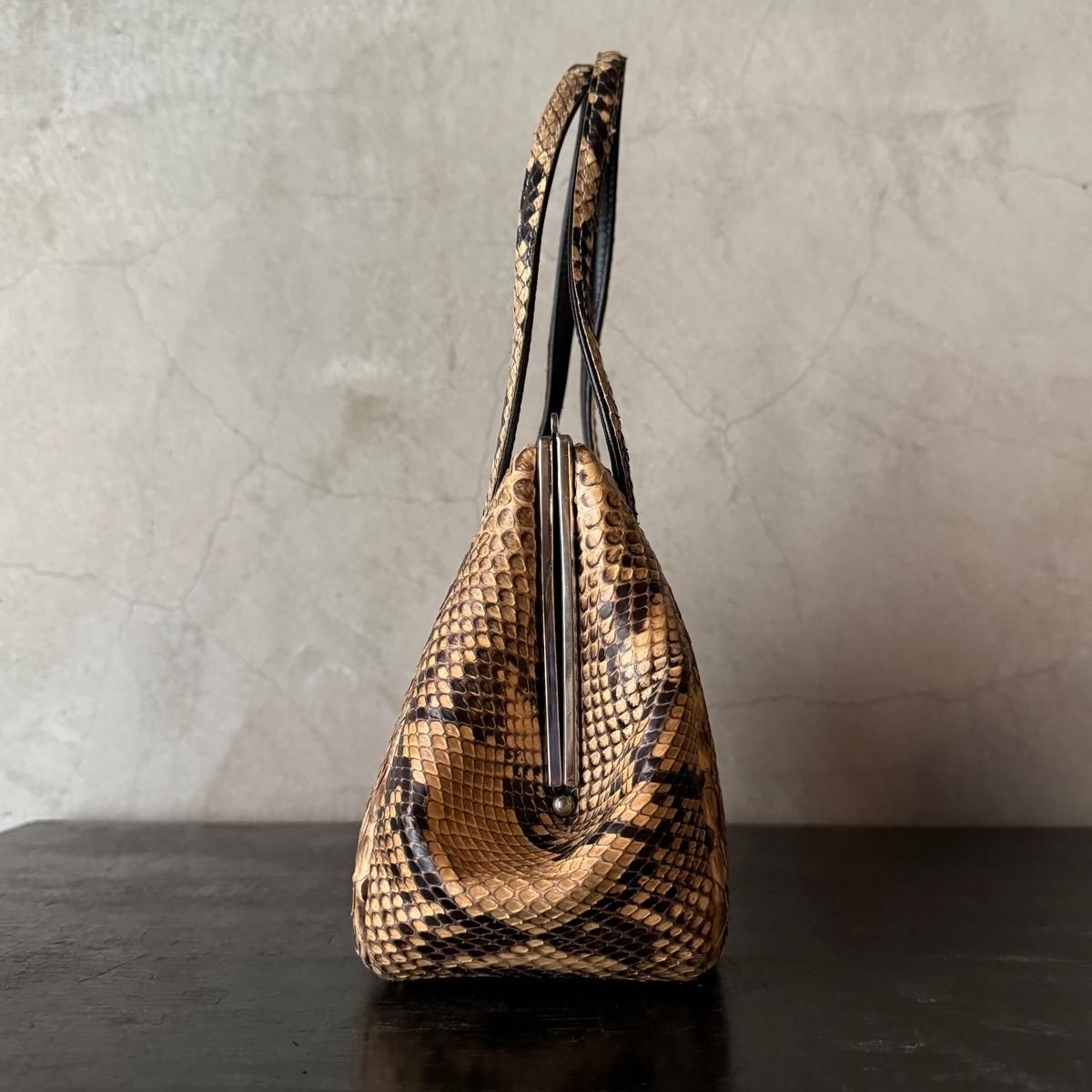 ヴィンテージ パイソン革 バッグ（Vintage Python Leather Hand Bag