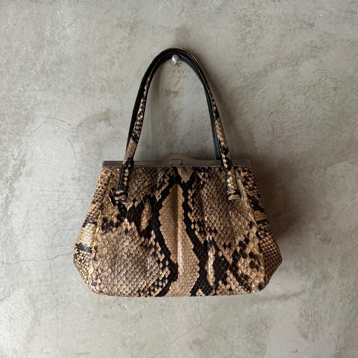 ヴィンテージ パイソン革 バッグ（Vintage Python Leather Hand Bag