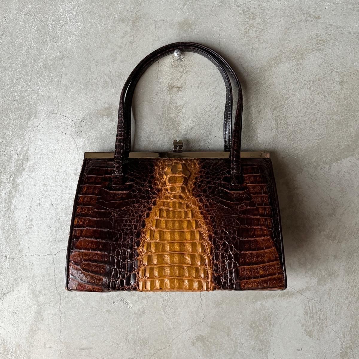ơ ޥ ϥɥХåVintage Caiman Leather Bag