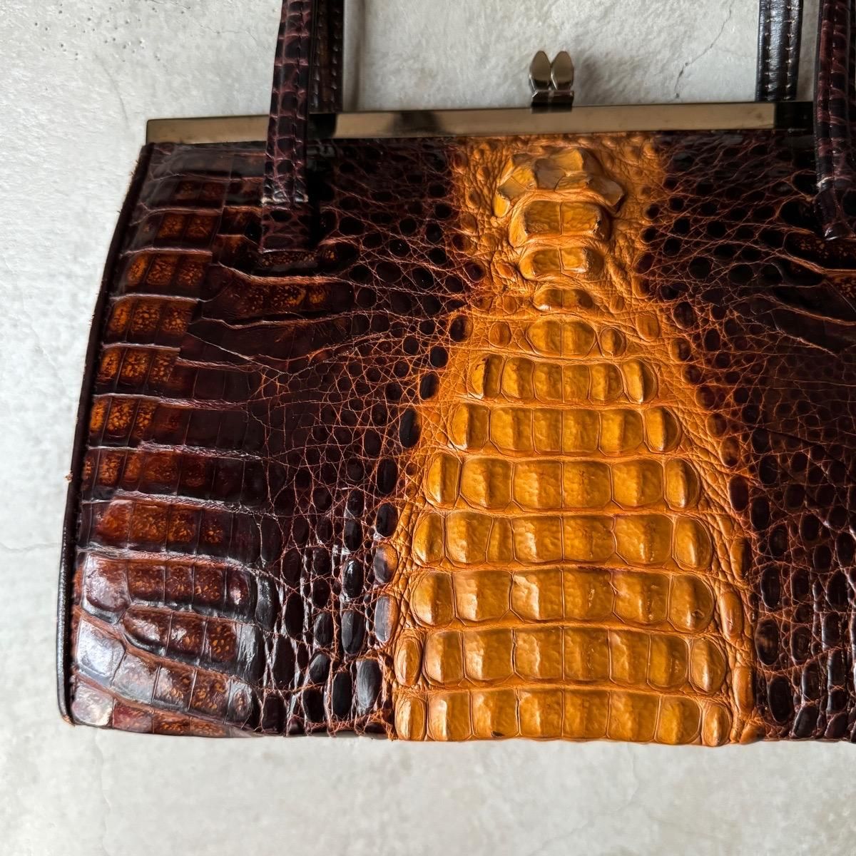 ヴィンテージ カイマン ハンドバッグ(Vintage Caiman Leather ヴィンテージ カイマン ハンドバッグ(Vintage Caiman Leather