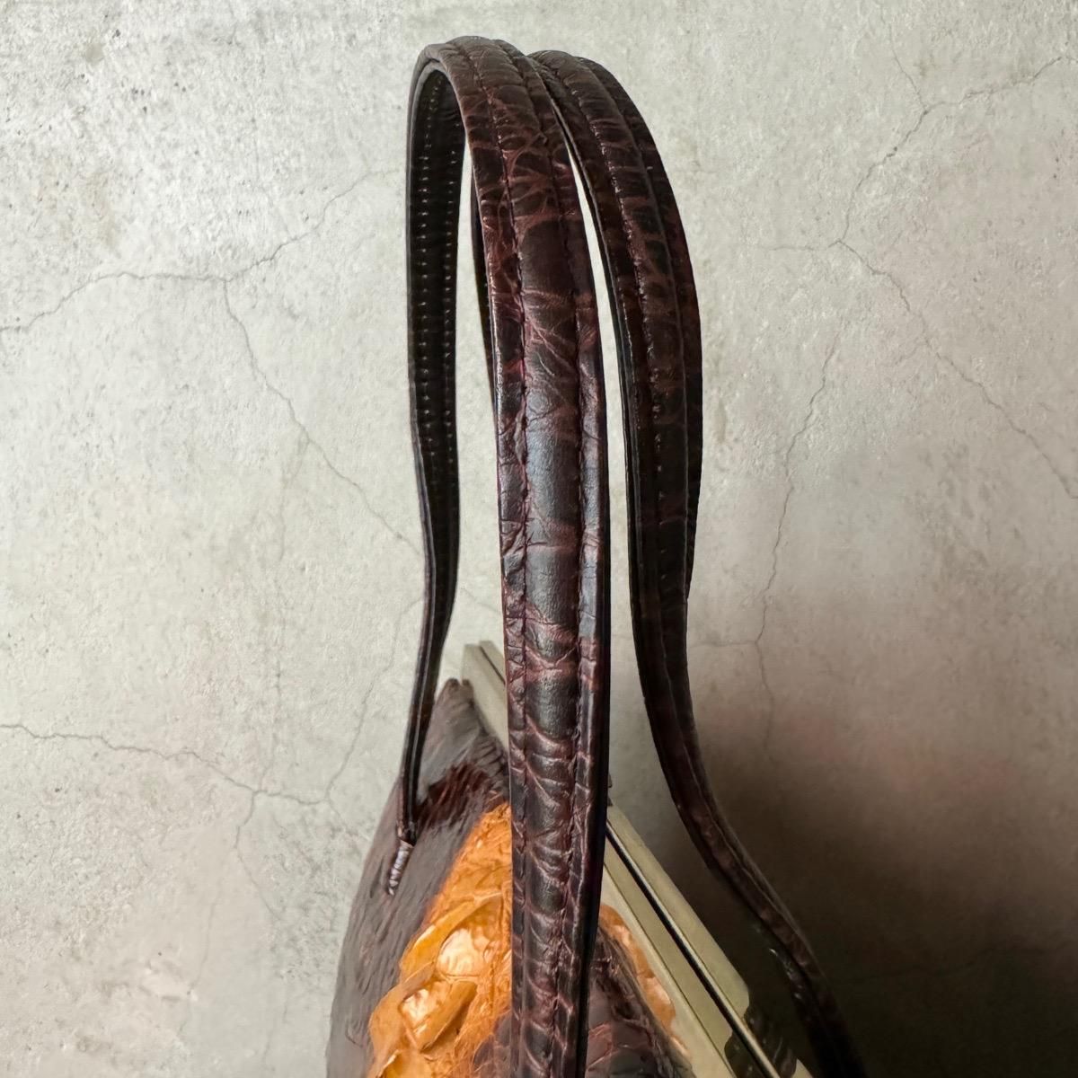 ヴィンテージ カイマン ハンドバッグ(Vintage Caiman Leather ヴィンテージ カイマン ハンドバッグ(Vintage Caiman Leather