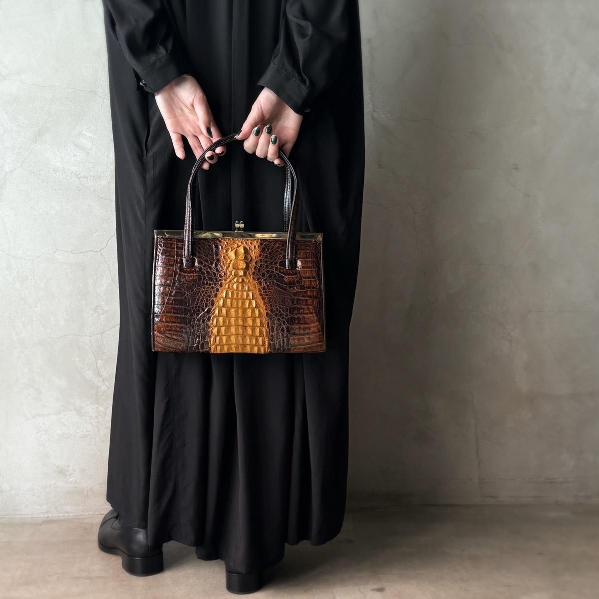 ơ ޥ ϥɥХåVintage Caiman Leather Bag