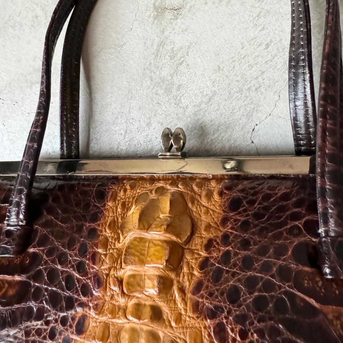 ヴィンテージ カイマン ハンドバッグ(Vintage Caiman Leather ヴィンテージ カイマン ハンドバッグ(Vintage Caiman Leather