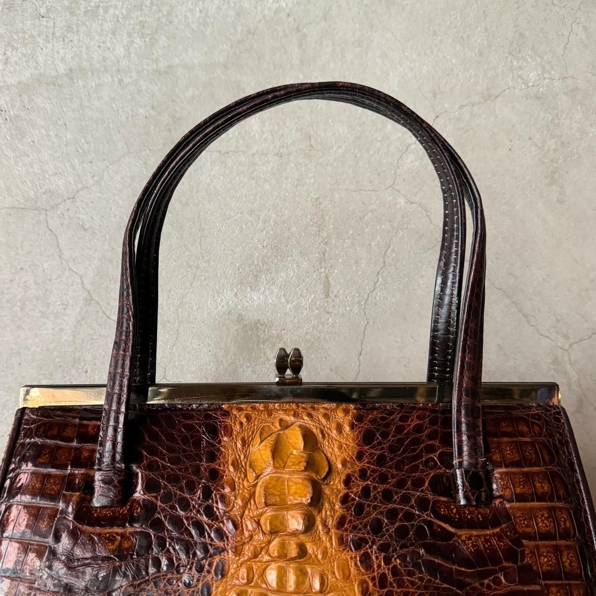 ヴィンテージ カイマン ハンドバッグ(Vintage Caiman Leather Bag)- JeJe PIANO ONLINE BOUTIQUE 神戸のアンティーク時計,ジュエリー,ファッション専門店 ヴィンテージ カイマン ハンドバッグ(Vintage Caiman Leather Bag)- JeJe PIANO ONLINE BOUTIQUE 神戸のアンティーク時計,ジュエリー,ファッション専門店