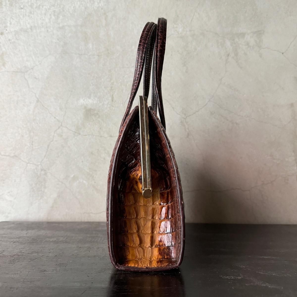 ヴィンテージ カイマン ハンドバッグ(Vintage Caiman Leather ヴィンテージ カイマン ハンドバッグ(Vintage Caiman Leather