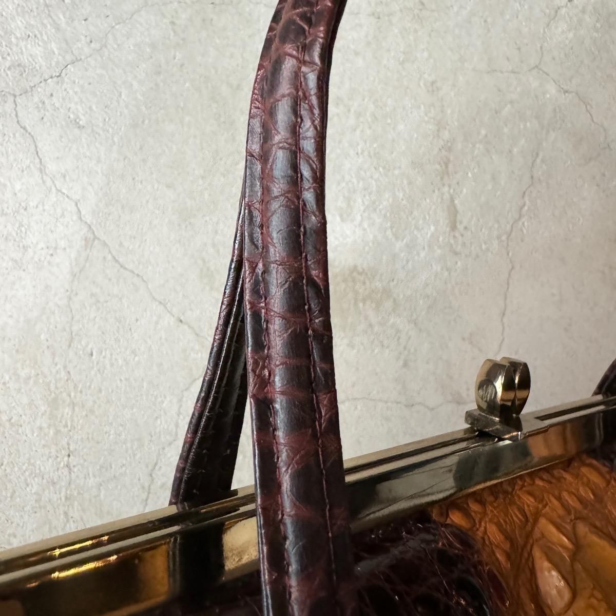 ơ ޥ ϥɥХåVintage Caiman Leather Bag