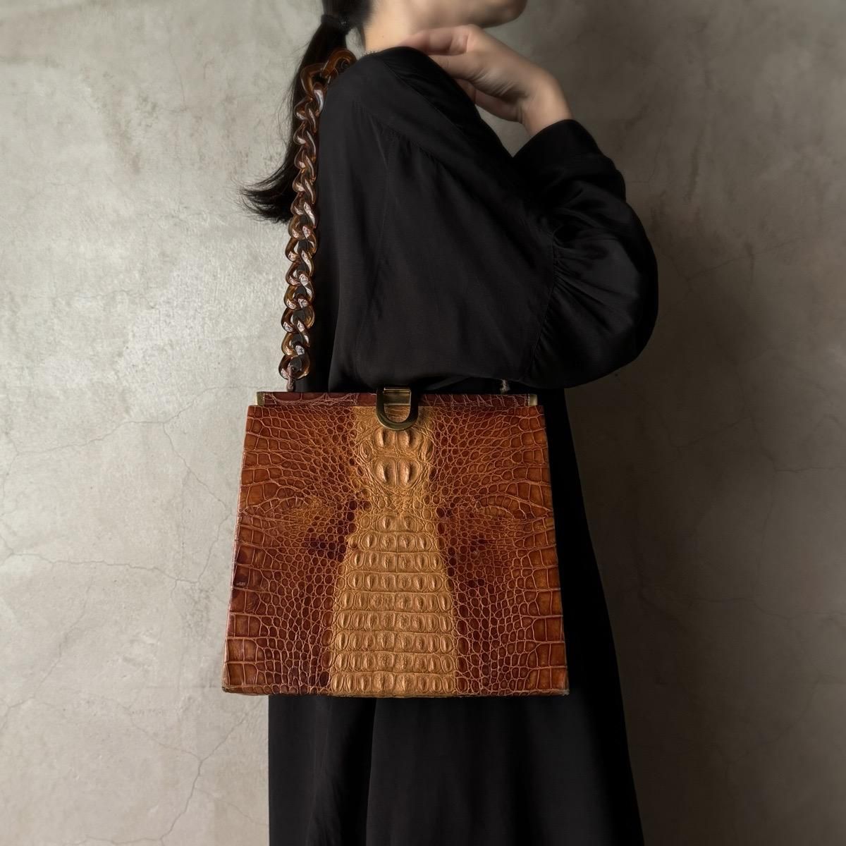 ヴィンテージ クロコダイル ショルダーバッグ(Vintage ヴィンテージ クロコダイル ショルダーバッグ(Vintage
