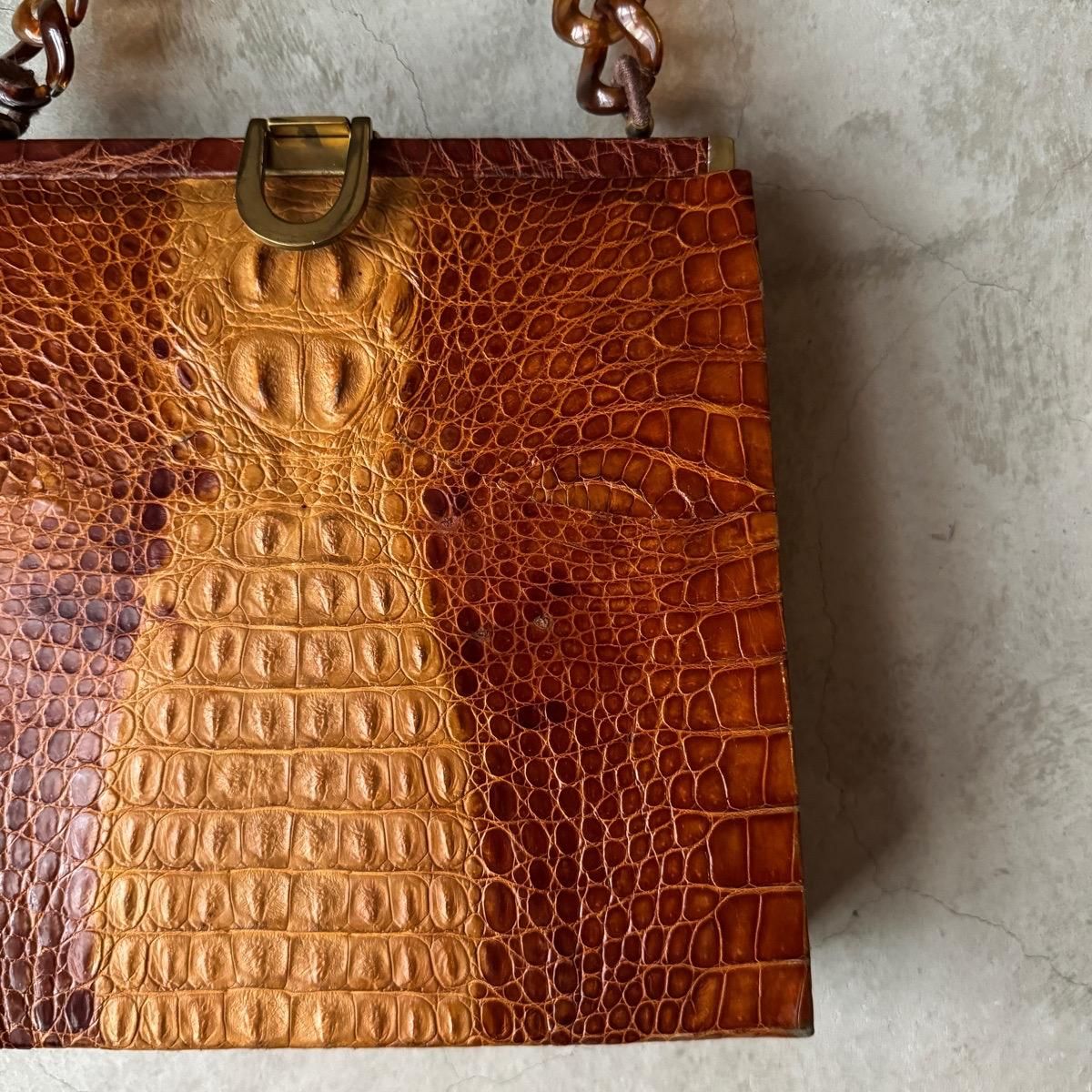 ơ  ХåVintage Crocodile Leather Bag