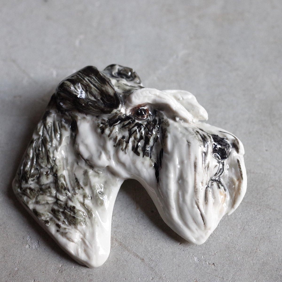  ˥ ɥå ݡ ֥1940-60's STUDIO DANIELLE Dog Porcelain Brooch 