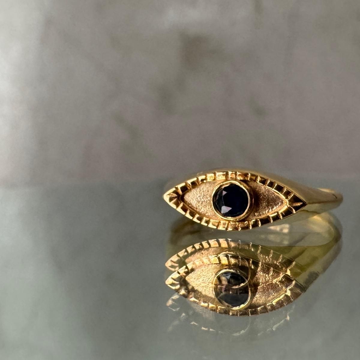momocreatura Eye Signet Ring Gold  Black  Sapphireʥ⥯ꥢ  ͥåȥ ɡߥ֥åե