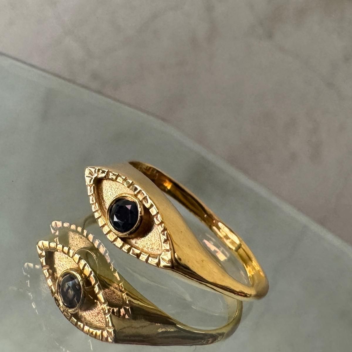 momocreatura Eye Signet Ring Gold  Black  Sapphireʥ⥯ꥢ  ͥåȥ ɡߥ֥åե