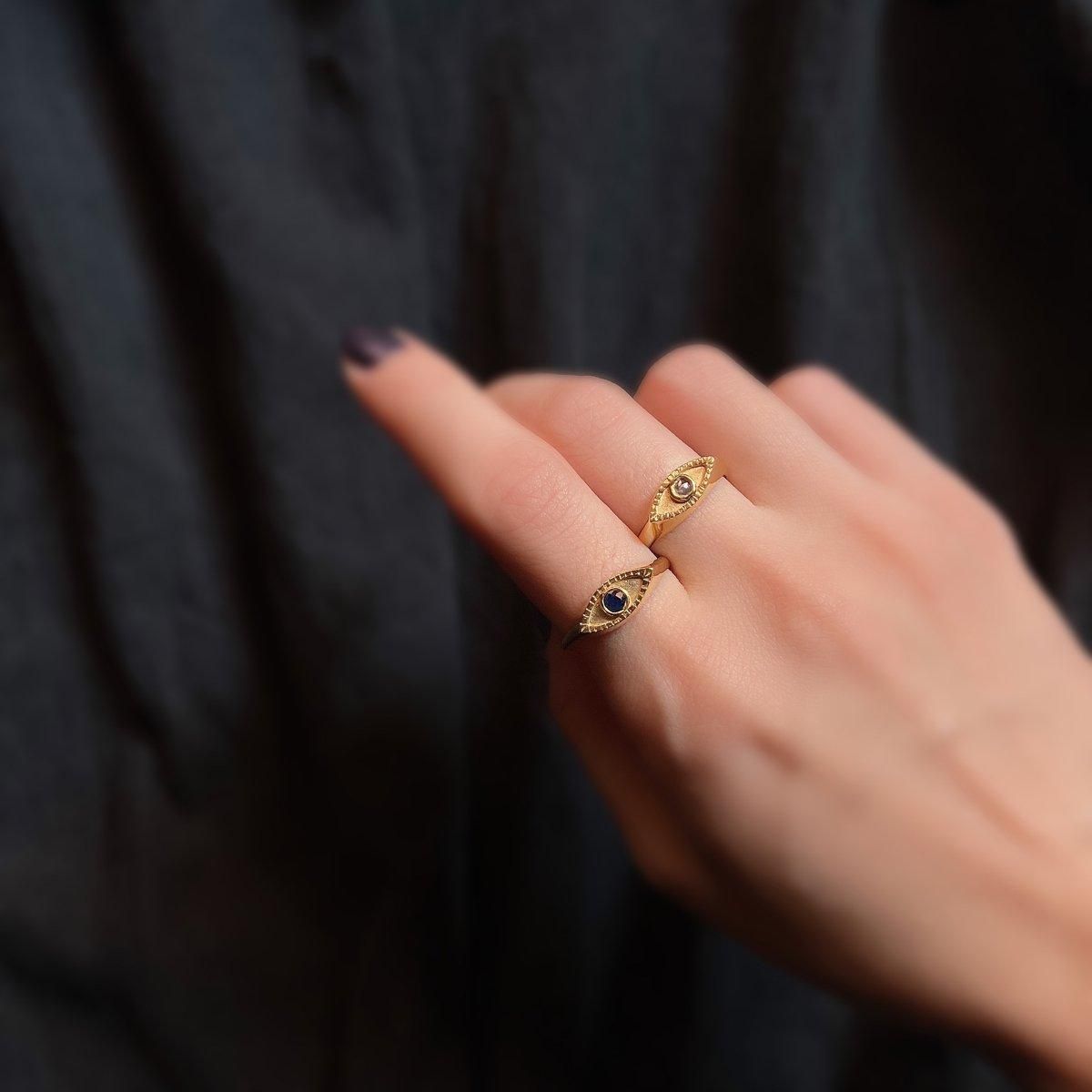 momocreatura Eye Signet Ring Gold  Black  Sapphireʥ⥯ꥢ  ͥåȥ ɡߥ֥åե