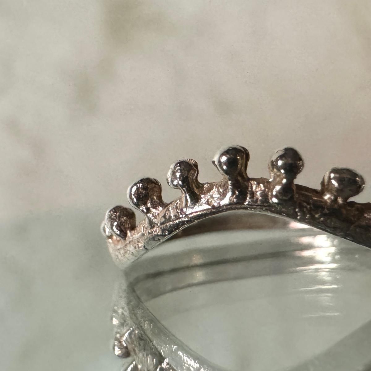 momocreatura  Dotted Crown Ring Silverʥ⥯ꥢ ɥåȥ饦 С